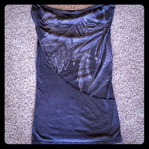 Free People dark grey fitted long tank size L